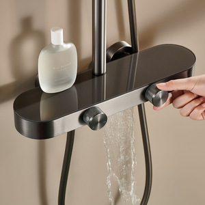 ชุดฝักบัวอาบน้ำ ฝักบัวสายฝน หัวฉีดทรงกลมปรับได้ พร้อมฝักบัวมือถือ 2186-2 เคลือบสูญญากาศ - Product Image 2