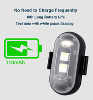 Lumière Stroboscopique avec Télécommande, Recharge USB, Lumière Avertissante LED RGB pour Avion, Moto, Voiture