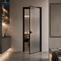 Porte de salle de bain en alliage d'aluminium, verre trempé 6-8 mm, portes de douche pivotantes en fibre de verre, garantie 5 ans, finition sur mesure pour cuisine