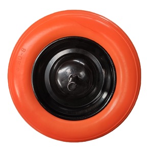 ล้อรถเข็นเฉิงจิน 3.50-4PU แบบมีโฟม แกนตัน รับน้ำหนักได้สูง 100 กก. สีแดง - Product Image 5
