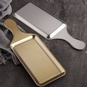 Plateau de service rectangulaire en acier inoxydable 304, couleur or et argent, pour la présentation des aliments, steak, snack, barbecue, vaisselle de table - Product Image 1
