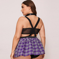 Ensemble de cosplay d'uniforme scolaire pour filles, trois couleurs, grande taille, lingerie sexy avec bretelles