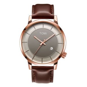 นาฬิกาควอตซ์ <span class=keywords><strong>TOMI</strong></span> T101 รุ่นปรับแต่งได้สำหรับผู้ชาย ดีไซน์เรียบง่ายทันสมัย รูปทรงกลม สายหนัง ขายส่งนาฬิกาข้อมือผู้ชาย - Product Image 1