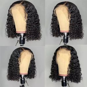 Peluca de Cabello Indio de Alta Calidad, Rizado y Ondulado, Corto, con Frente de Encaje Completo, Se Puede Teñir/Permanentear, Ajuste Universal - Product Image 3