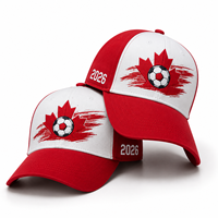 Gorra de Béisbol Personalizada de 6 Paneles, 100% Algodón, para Fanáticos del Fútbol Mundial 2026, con Logotipo del País Bordado