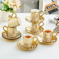Haut de gamme de luxe en céramique tasse à café soucoupe ensemble exquis porcelaine verre Style européen Premium petit ménage après-midi cadeau