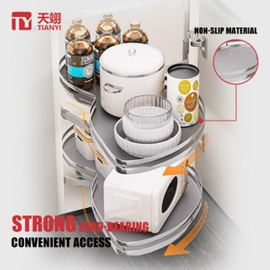 Kitchen Corner Multifunctional Flying <b>Saucer</b> Pull Basket Stainless Steel <b>Swing</b> Tray Cabinet Accessory - Product Image 2