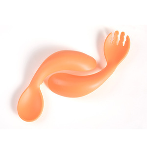 Artículos para bebés Cuchara con mango torcido Bebé Aprender a comer Entrenamiento Cuchara curva para bebés Tenedor Juego <span class=keywords><strong>de</strong></span> cubiertos - Product Image 2