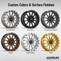 ANRUN True Beadlock, jantes en alliage d'aluminium forgé à cinq branches, 16 17 pouces, noir brillant, tout-terrain, Jeep Wrangler CJ, DOT/JWL/VIA