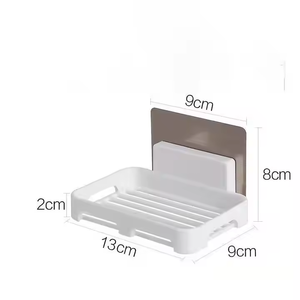 Platos Drenaje Accesorios de baño Jabonera de <span class=keywords><strong>ducha</strong></span> Caja de jabón de drenaje montada en la pared Bandeja de jabón de esponja de plástico Organizador de cocina - Product Image 5