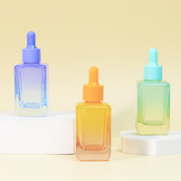 Flacon compte-gouttes carré de luxe personnalisé 30ml 60ml 2oz pour huiles essentielles cosmétiques et capillaires en verre avec compte-gouttes