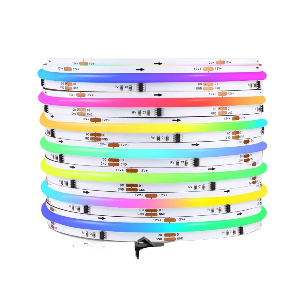 Dream Color Led Strip Light Ws2811 Rgbic Chasing Pixel 12v 24v 420led Addressable Pixel COB Digital Led Strip