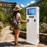 Kiosque tactile extérieur de 24 pouces, écran LCD sur pied, étanche IP65, terminal en acier inoxydable pour service en libre-service