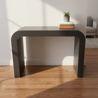 Table d'appoint moderne en bois massif noir Heywood, écologique, pour salon et événements de mariage