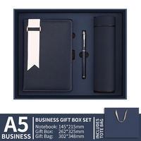 Nouvel ensemble cadeau de papeterie de luxe élégant A5 pour promotion d'entreprise, agenda en cuir PU, carnet de notes, personnalisable pour la Fête des Pères