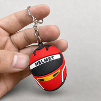 Porte-clés Casque Moto Personnalisé en Gros, Breloque Casque 3D en PVC pour Motard, Porte-clés Promotionnel en Caoutchouc pour Moto