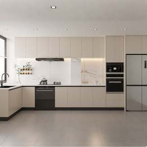 Meubles de cuisine haut de gamme en érable d'Éthiopie, conçus pour les appartements, avec éclairage LED, blanc, personnalisés, durables - Product Image 2