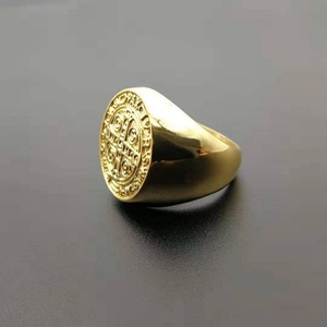 Manufacturer Wholesale Price Exorcism Cross Letter <b>Titanium</b> Steel Vintage Men's <b>Ring</b> - Product Image 2