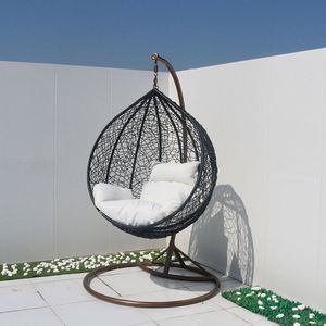 <span class=keywords><strong>Chaise</strong></span> <span class=keywords><strong>suspendue</strong></span> œuf en rotin moderne pour l'extérieur et l'intérieur, simple ou double place, <span class=keywords><strong>avec</strong></span> repose-pieds – Nouvelle collection tendance - Product Image 3