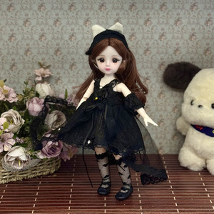 1:10 échelle BJD poupée habiller ensemble de vêtements 30cm bricolage jouet en plastique Lolita robe uniforme tenue de femme de chambre - Product Image 2