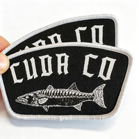 Badges tissés personnalisés sur le thème de la pêche en plein air pour vestes de pêche, chapeaux de pêcheur et sacs à dos