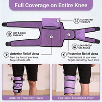 Bingyuan – Lot de 2 compresses chaudes/froides réutilisables avec logo personnalisé pour les blessures au genou et aux jambes, soulagement de l'arthrite, 24,6x20,5 cm