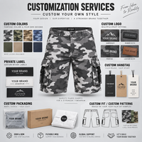Shorts cargo camouflage personnalisés OEM pour hommes, multi-poches, tactiques, décontractés, pour le travail, streetwear, bas de tenue d'été pour l'extérieur