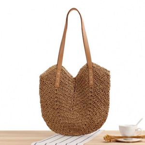 Nouveau sac tressé ajouré d'été, sac à bandoulière tendance en paille de papier, sac de plage pour femme - Product Image 1
