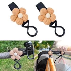 花のベビーカー、おむつバッグ用の多機能ストラップクリップ、ワゴンアクセサリー、乳母車用のママフック。車椅子、ショッピング - Product Image 2