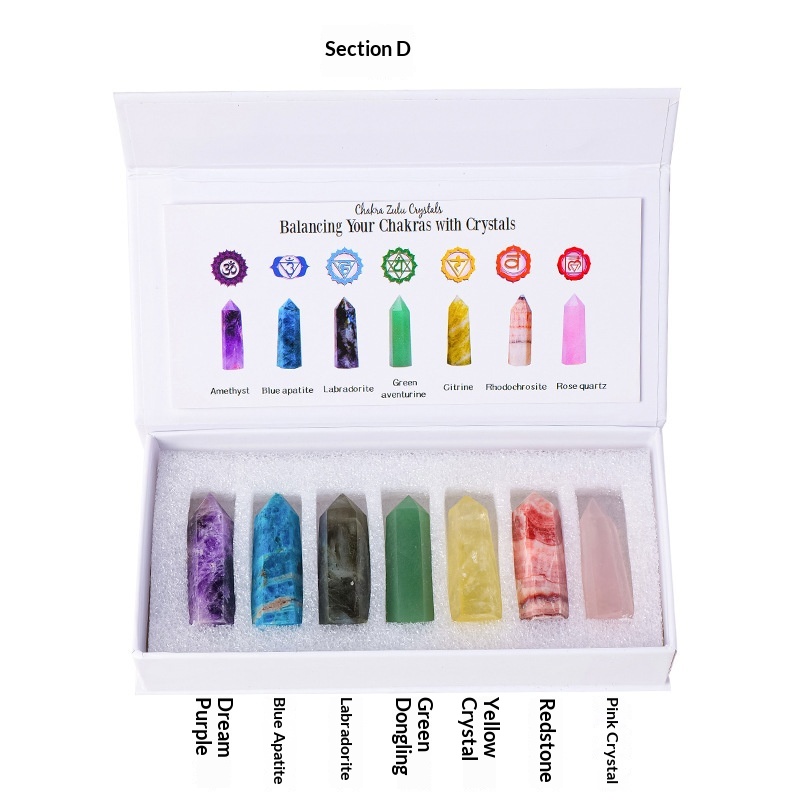 7 Pieces Crystal Wand Set Style D