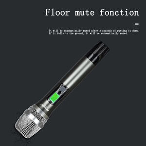 ميكروفون لاسلكي احترافي لمنصة المؤتمرات، ميكروفون UHF مضاد للصفير، نظام ميكروفون لاسلكي احترافي للكاريوكي بخاصية واحد يشغل اثنين - Product Image 5