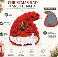 MoMoPaw XMS Accessoires pour animaux de compagnie Tapis d'entraînement antidérapant en feutre polaire de luxe classique de Noël pour chiens et chats, distributeur de friandises IQ