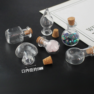 Mini bouteilles en verre, flacons de sorcellerie en verre, bouchon en liège, bouteille à vœux transparente, bouteille porte-bonheur, bouteille flottante, petits pots - Product Image 4