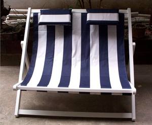 Sedia <span class=keywords><strong>da</strong></span> Spiaggia Pieghevole in Legno di Faggio e Pino di Alta Qualità, Doppia Seduta, per Esterni - Product Image 4