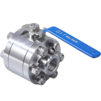 Vanne à boisseau sphérique manuelle ISO5200 en acier au carbone, corps en 3 parties, raccordement par montage sur tuyau, NPT 1/2 po, 200 PSI, OEM, Tri-Clamp B3, joint EPDM