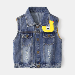 2023 <span class=keywords><strong>chaleco</strong></span> <span class=keywords><strong>vaquero</strong></span> informal para niños con estampado de dibujos animados al por mayor Street Trend prendas de vestir exteriores de moda para niños pequeños - Product Image 5