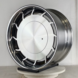 Jantes de voiture forgées personnalisées de 18, 19, 20, 21, 22 pouces, face usinée noire, lèvre polie, avec grand capuchon pour Mercedes - Product Image 3