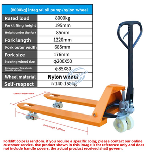 Apilador de Paletas Hidráulico Manual Industrial de 8 Toneladas, Ruedas de PU Resistentes al Desgaste, Apto para Trabajo en Interiores y Exteriores en Condiciones Difíciles - Product Image 5