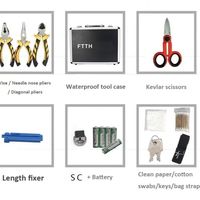 Kit de connexion froide FTTH boîte à outils coupe et coupe de fibres optiques compteur de puissance à lumière rouge pince à dénuder