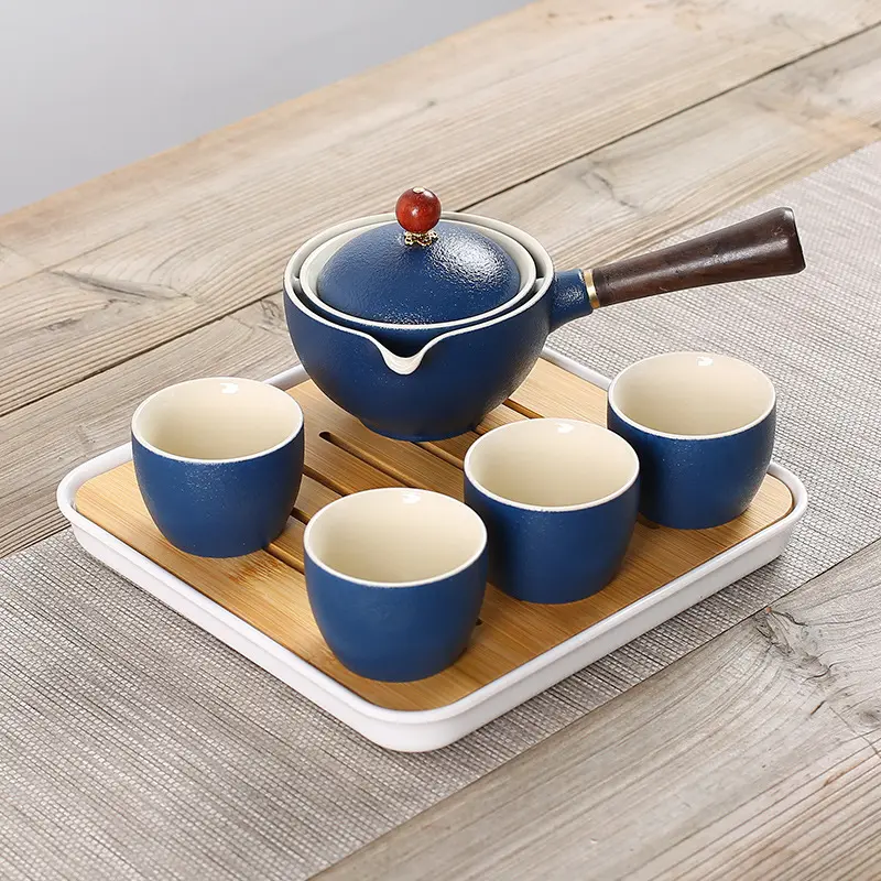الصينية الكونغ فو السفر طقم شاي وعاء مع كوبين حار يبيع تخصيص أكواب شاي السيراميك المحمولة براد شاي