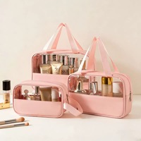 Sac de voyage transparent grande capacité imperméable en PVC avec fermeture éclair, idéal pour cosmétiques, personnalisable, couleur bonbon