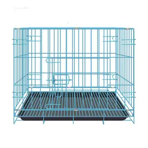 Dog Cage Pet Kennel Cat Rabbit Folding Steel Crate Animal Playpen Wire Metal Black Portable and Durable pet cage