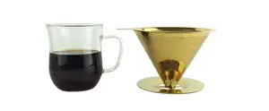 Cold brew cà phê dripper Glass Carafe Set với thép không gỉ V60 đổ qua máy pha cà phê