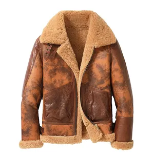 Men's sheepskin coat and leather jacket can be customized with embroidery