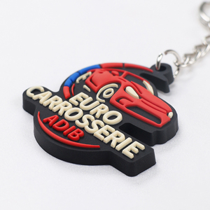 Porte-clés en silicone PVC de course automobile de dessin animé, fabrication en usine à long terme, logo de marque personnalisé, lettre, porte-clés en caoutchouc souple PVC avec porte-clés - Product Image 3