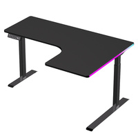 Éclairage RVB Grand bureau de jeu d'angle en forme de L Meilleur ordinateur Table d'ordinateur portable Table de jeu PC