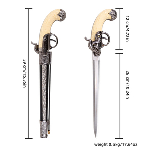 Poignée de couteau à silex vintage décorative, poignée de dague non affûtée, ornement de collection pour cosplay, accessoire de cosplay en gros - Product Image 6
