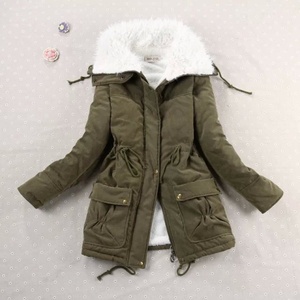 Abrigo de invierno para <span class=keywords><strong>mujer</strong></span>, prendas de vestir, Parka de nieve con capucha de largo medio y grueso, chaqueta informal cálida de algodón de talla grande - Product Image 3