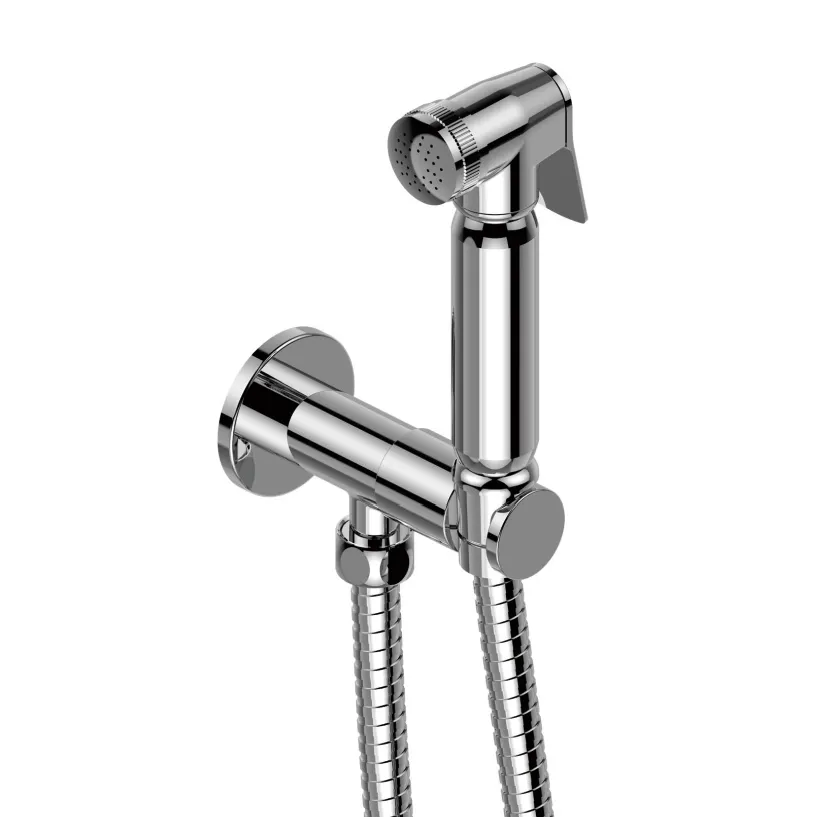 • Set shattaf portatile in ottone con attacco per wc bidet spray a mano valvola in bagno