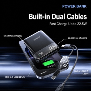 พาวเวอร์แบงค์ OEM ODM ความจุ 20000mAh พร้อมสายชาร์จ 22.5W ชาร์จเร็ว <span class=keywords><strong>หน้า</strong></span><span class=keywords><strong>จอ</strong></span> LED แสดงผล USB C ช่องเสียบคู่ รับทำโลโก้ตามสั่ง สำหรับขายส่ง - Product Image 2